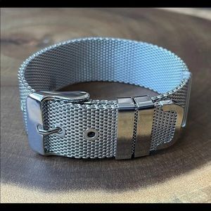 Mesh & Buckle Bracelet Stainless Steel Wide Style